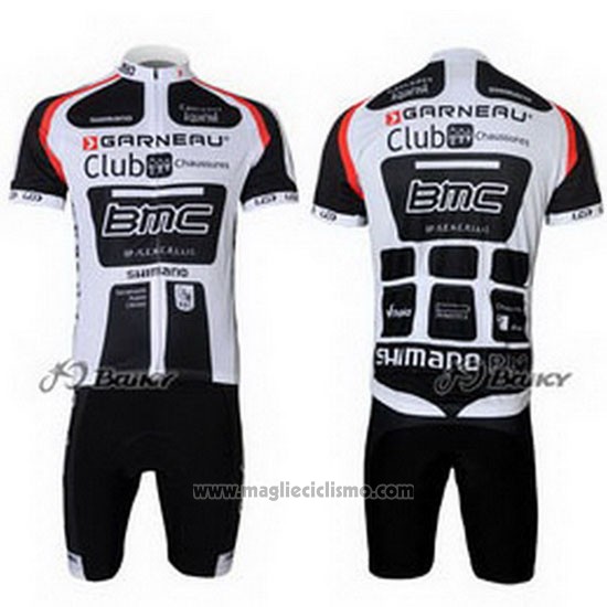 2011 Abbigliamento Ciclismo BMC Bianco e Nero Manica Corta e Salopette